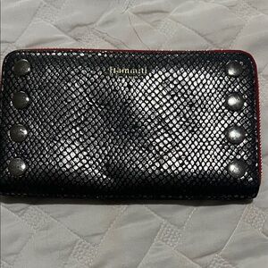 Hammitt Black and Silver Textured Wallet